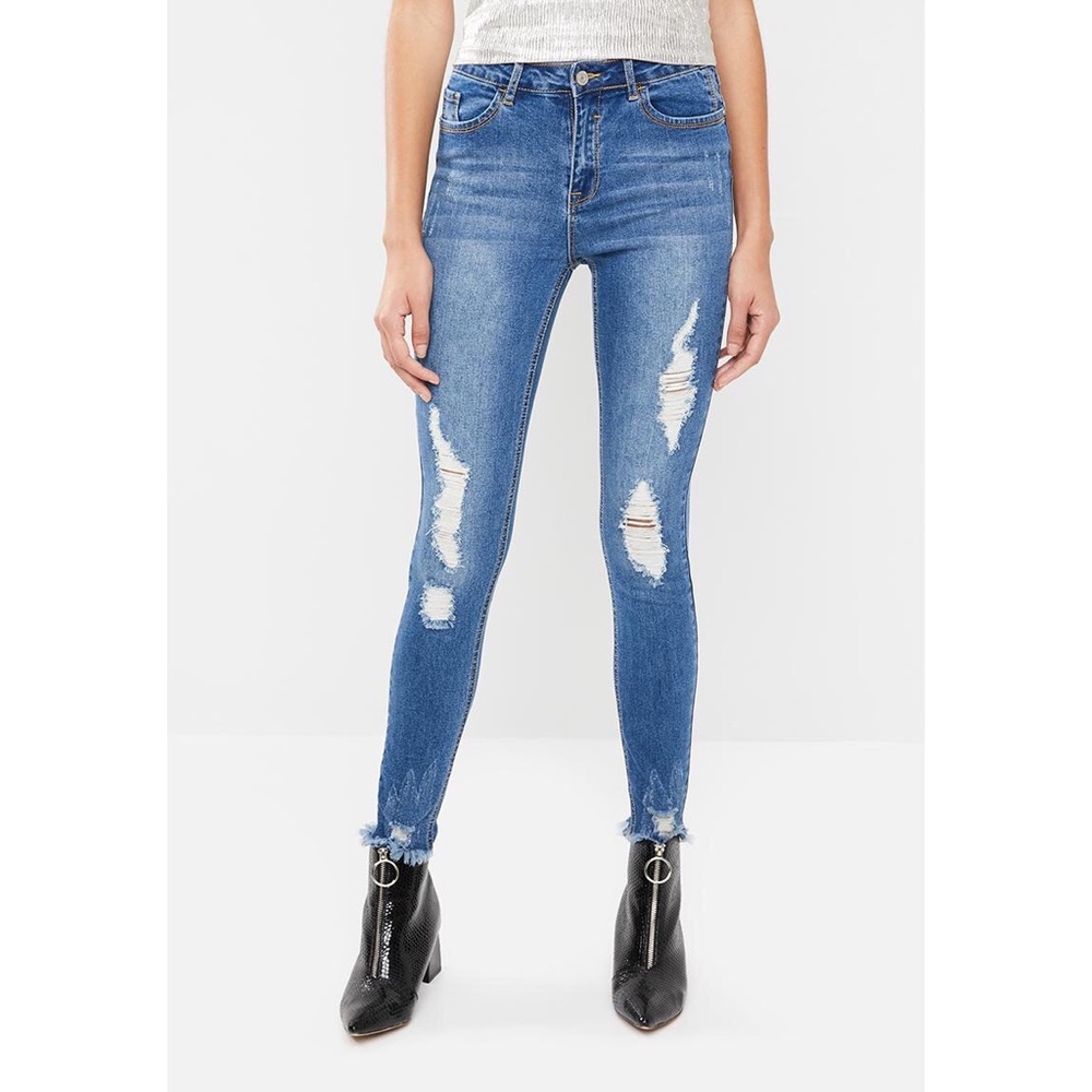 Missguided Anarchy Distressed ripped skinny jeans